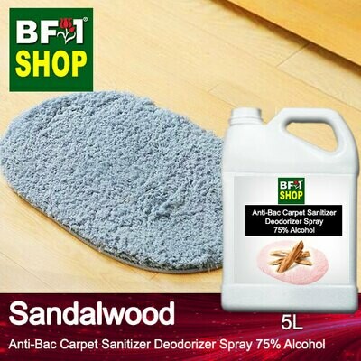 (ABCSD1) Sandalwood Anti-Bac Carpet Sanitizer Deodorizer Spray - 75% Alcohol - 5L