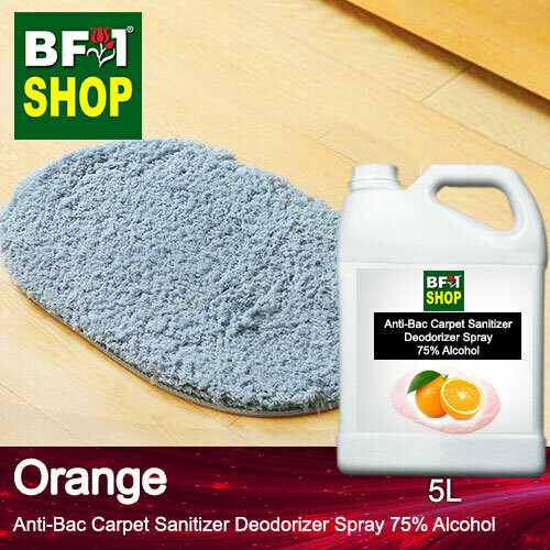 (ABCSD1) Orange Anti-Bac Carpet Sanitizer Deodorizer Spray - 75% Alcohol - 5L