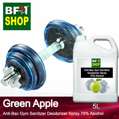 (ABGSD) Apple - Green Apple Anti-Bac Gym Sanitizer Deodorizer Spray - 75% Alcohol - 5L