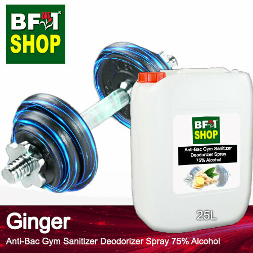 (ABGSD) Ginger Anti-Bac Gym Sanitizer Deodorizer Spray - 75% Alcohol - 25L