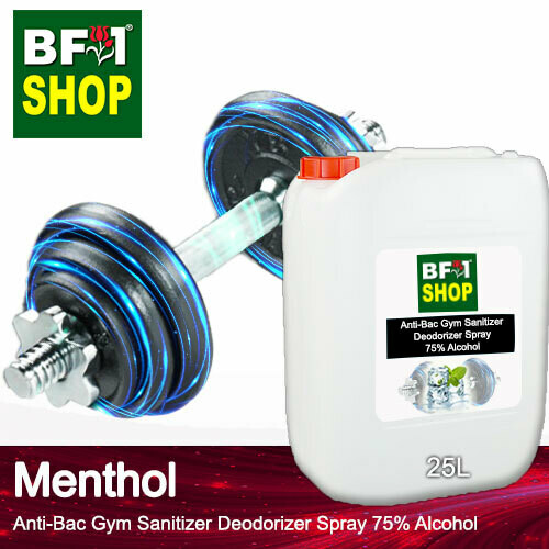 (ABGSD) Menthol Anti-Bac Gym Sanitizer Deodorizer Spray - 75% Alcohol - 25L
