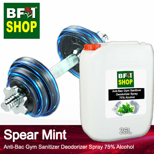 (ABGSD) mint - Spear Mint Anti-Bac Gym Sanitizer Deodorizer Spray - 75% Alcohol - 25L (ABGSD) mint - Spear Mint Anti-Bac Gym Sanitizer Deodorizer Spray - 75% Alcohol - 25L
