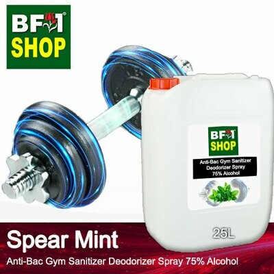 (ABGSD) mint - Spear Mint Anti-Bac Gym Sanitizer Deodorizer Spray - 75% Alcohol - 25L (ABGSD) mint - Spear Mint Anti-Bac Gym Sanitizer Deodorizer Spray - 75% Alcohol - 25L
