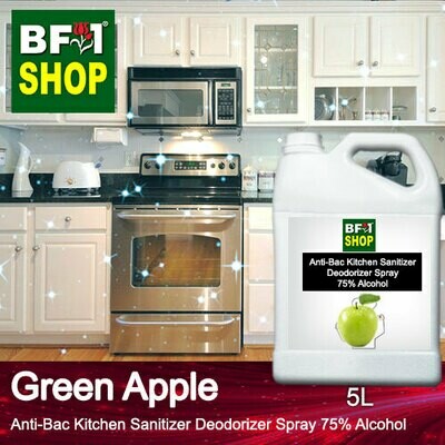 (ABKSD) Apple - Green Apple Anti-Bac Kitchen Sanitizer Deodorizer Spray - 75% Alcohol - 5L (ABKSD) Apple - Green Apple Anti-Bac Kitchen Sanitizer Deodorizer Spray - 75% Alcohol - 5L