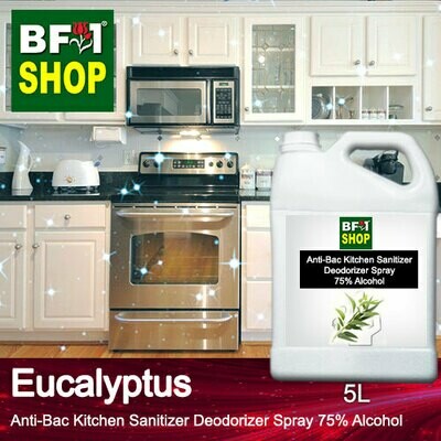 (ABKSD) Eucalyptus Anti-Bac Kitchen Sanitizer Deodorizer Spray - 75% Alcohol - 5L (ABKSD) Eucalyptus Anti-Bac Kitchen Sanitizer Deodorizer Spray - 75% Alcohol - 5L