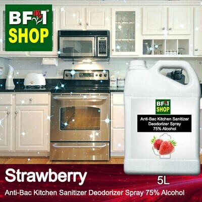 (ABKSD) Strawberry Anti-Bac Kitchen Sanitizer Deodorizer Spray - 75% Alcohol - 5L (ABKSD) Strawberry Anti-Bac Kitchen Sanitizer Deodorizer Spray - 75% Alcohol - 5L