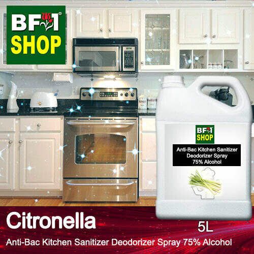 (ABKSD) Citronella Anti-Bac Kitchen Sanitizer Deodorizer Spray - 75% Alcohol - 5L