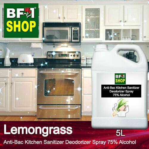 (ABKSD) Lemongrass Anti-Bac Kitchen Sanitizer Deodorizer Spray - 75% Alcohol - 5L (ABKSD) Lemongrass Anti-Bac Kitchen Sanitizer Deodorizer Spray - 75% Alcohol - 5L
