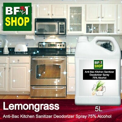 (ABKSD) Lemongrass Anti-Bac Kitchen Sanitizer Deodorizer Spray - 75% Alcohol - 5L (ABKSD) Lemongrass Anti-Bac Kitchen Sanitizer Deodorizer Spray - 75% Alcohol - 5L