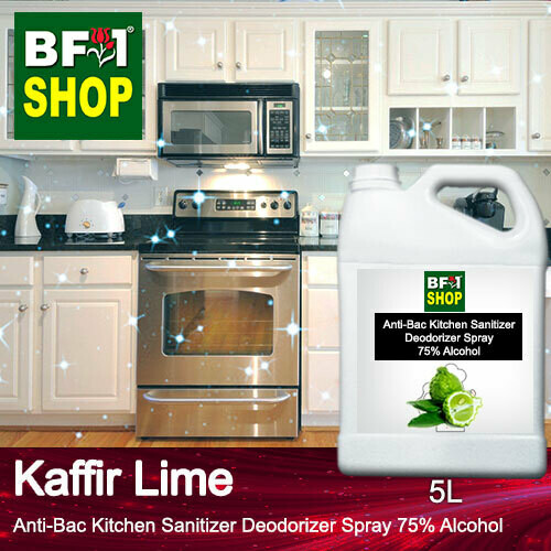 (ABKSD) lime - Kaffir Lime Anti-Bac Kitchen Sanitizer Deodorizer Spray - 75% Alcohol - 5L (ABKSD) lime - Kaffir Lime Anti-Bac Kitchen Sanitizer Deodorizer Spray - 75% Alcohol - 5L