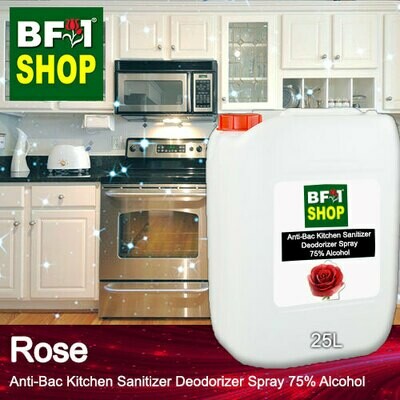 (ABKSD) Rose Anti-Bac Kitchen Sanitizer Deodorizer Spray - 75% Alcohol - 25L (ABKSD) Rose Anti-Bac Kitchen Sanitizer Deodorizer Spray - 75% Alcohol - 25L