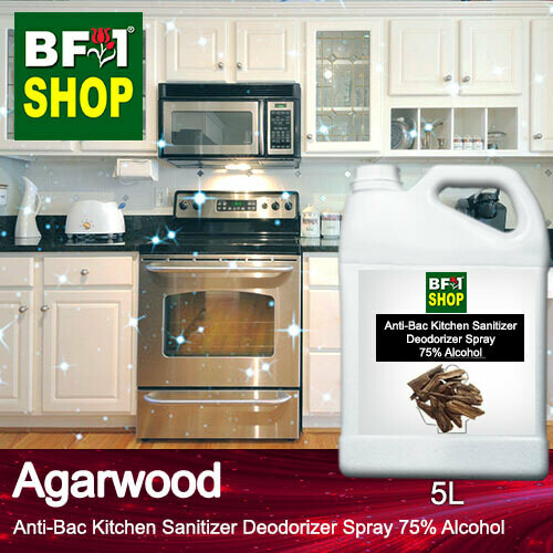 (ABKSD) Agarwood Anti-Bac Kitchen Sanitizer Deodorizer Spray - 75% Alcohol - 5L (ABKSD) Agarwood Anti-Bac Kitchen Sanitizer Deodorizer Spray - 75% Alcohol - 5L
