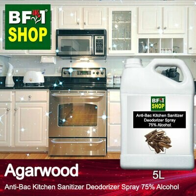 (ABKSD) Agarwood Anti-Bac Kitchen Sanitizer Deodorizer Spray - 75% Alcohol - 5L (ABKSD) Agarwood Anti-Bac Kitchen Sanitizer Deodorizer Spray - 75% Alcohol - 5L