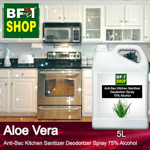 (ABKSD) Aloe Vera Anti-Bac Kitchen Sanitizer Deodorizer Spray - 75% Alcohol - 5L