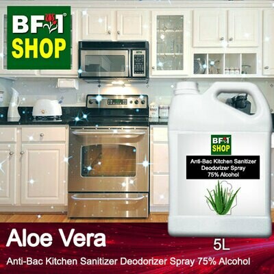 (ABKSD) Aloe Vera Anti-Bac Kitchen Sanitizer Deodorizer Spray - 75% Alcohol - 5L (ABKSD) Aloe Vera Anti-Bac Kitchen Sanitizer Deodorizer Spray - 75% Alcohol - 5L