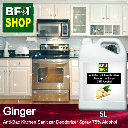 (ABKSD) Ginger Anti-Bac Kitchen Sanitizer Deodorizer Spray - 75% Alcohol - 5L