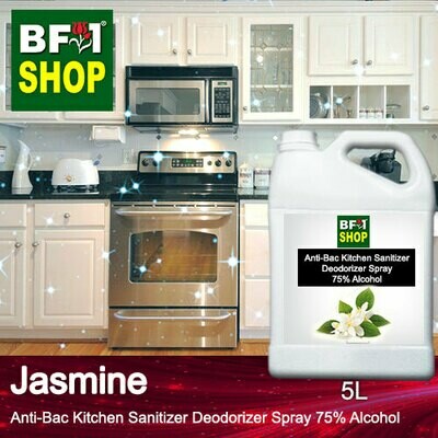 (ABKSD) Jasmine Anti-Bac Kitchen Sanitizer Deodorizer Spray - 75% Alcohol - 5L (ABKSD) Jasmine Anti-Bac Kitchen Sanitizer Deodorizer Spray - 75% Alcohol - 5L