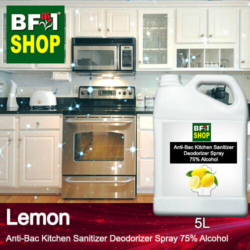 (ABKSD) Lemon Anti-Bac Kitchen Sanitizer Deodorizer Spray - 75% Alcohol - 5L