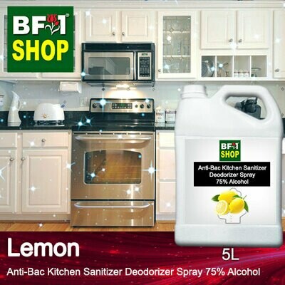 (ABKSD) Lemon Anti-Bac Kitchen Sanitizer Deodorizer Spray - 75% Alcohol - 5L (ABKSD) Lemon Anti-Bac Kitchen Sanitizer Deodorizer Spray - 75% Alcohol - 5L
