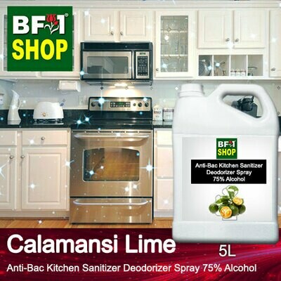 (ABKSD) lime - Calamansi Lime Anti-Bac Kitchen Sanitizer Deodorizer Spray - 75% Alcohol - 5L (ABKSD) lime - Calamansi Lime Anti-Bac Kitchen Sanitizer Deodorizer Spray - 75% Alcohol - 5L