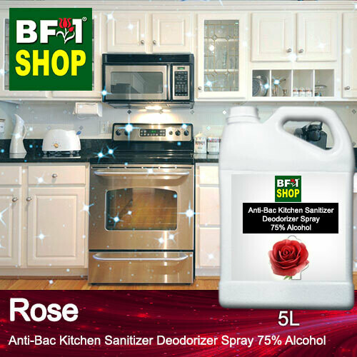 (ABKSD) Rose Anti-Bac Kitchen Sanitizer Deodorizer Spray - 75% Alcohol - 5L