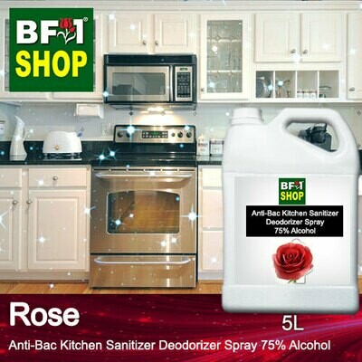 (ABKSD) Rose Anti-Bac Kitchen Sanitizer Deodorizer Spray - 75% Alcohol - 5L (ABKSD) Rose Anti-Bac Kitchen Sanitizer Deodorizer Spray - 75% Alcohol - 5L