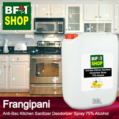 (ABKSD) Frangipani Anti-Bac Kitchen Sanitizer Deodorizer Spray - 75% Alcohol - 25L