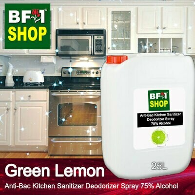 (ABKSD) Lemon - Green Lemon Anti-Bac Kitchen Sanitizer Deodorizer Spray - 75% Alcohol - 25L (ABKSD) Lemon - Green Lemon Anti-Bac Kitchen Sanitizer Deodorizer Spray - 75% Alcohol - 25L