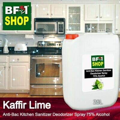 (ABKSD) lime - Kaffir Lime Anti-Bac Kitchen Sanitizer Deodorizer Spray - 75% Alcohol - 25L (ABKSD) lime - Kaffir Lime Anti-Bac Kitchen Sanitizer Deodorizer Spray - 75% Alcohol - 25L