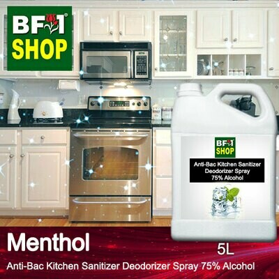 (ABKSD) Menthol Anti-Bac Kitchen Sanitizer Deodorizer Spray - 75% Alcohol - 5L (ABKSD) Menthol Anti-Bac Kitchen Sanitizer Deodorizer Spray - 75% Alcohol - 5L