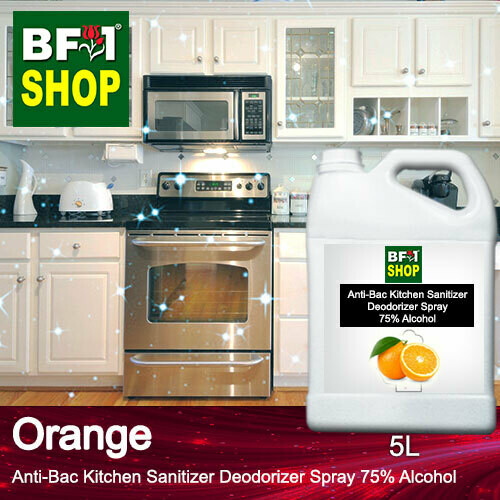 (ABKSD) Orange Anti-Bac Kitchen Sanitizer Deodorizer Spray - 75% Alcohol - 5L
