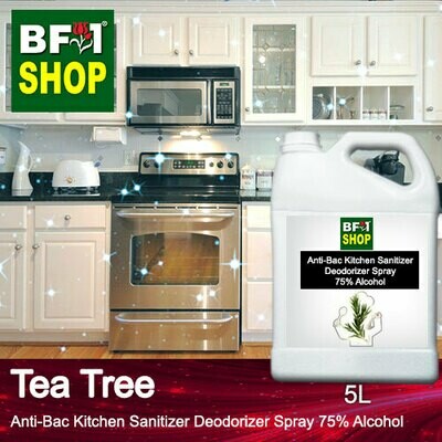 (ABKSD) Tea Tree Anti-Bac Kitchen Sanitizer Deodorizer Spray - 75% Alcohol - 5L (ABKSD) Tea Tree Anti-Bac Kitchen Sanitizer Deodorizer Spray - 75% Alcohol - 5L
