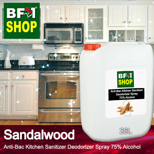 (ABKSD) Sandalwood Anti-Bac Kitchen Sanitizer Deodorizer Spray - 75% Alcohol - 25L