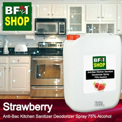 (ABKSD) Strawberry Anti-Bac Kitchen Sanitizer Deodorizer Spray - 75% Alcohol - 25L (ABKSD) Strawberry Anti-Bac Kitchen Sanitizer Deodorizer Spray - 75% Alcohol - 25L