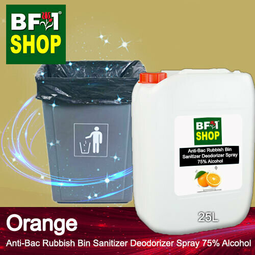 (ABRBSD) Orange Anti-Bac Rubbish Bin Sanitizer Deodorizer Spray - 75% Alcohol - 25L (ABRBSD) Orange Anti-Bac Rubbish Bin Sanitizer Deodorizer Spray - 75% Alcohol - 25L