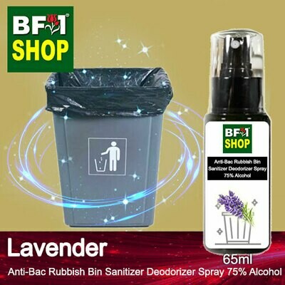 (ABRBSD) Lavender Anti-Bac Rubbish Bin Sanitizer Deodorizer Spray - 75% Alcohol - 65ml