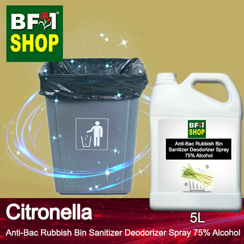 (ABRBSD) Citronella Anti-Bac Rubbish Bin Sanitizer Deodorizer Spray - 75% Alcohol - 5L