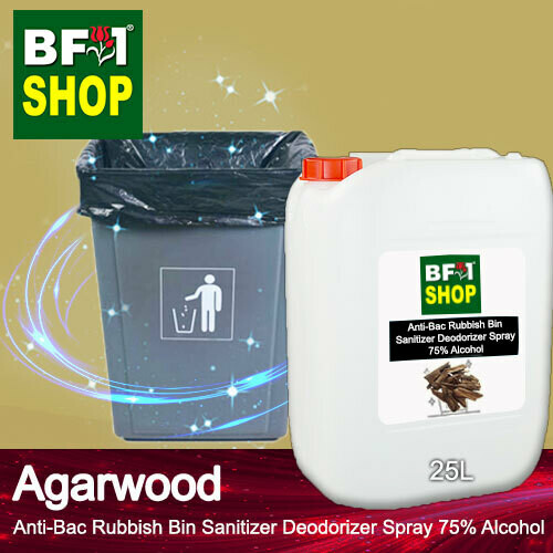 (ABRBSD) Agarwood Anti-Bac Rubbish Bin Sanitizer Deodorizer Spray - 75% Alcohol - 25L