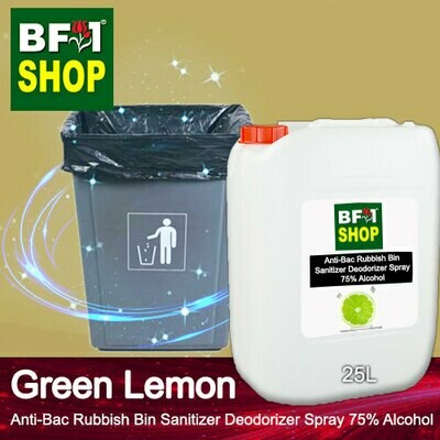 (ABRBSD) Lemon - Green Lemon Anti-Bac Rubbish Bin Sanitizer Deodorizer Spray - 75% Alcohol - 25L