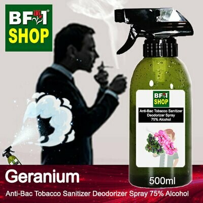 (ABTSD1) Geranium Anti-Bac Tobacco Sanitizer Deodorizer Spray - 75% Alcohol - 500ml