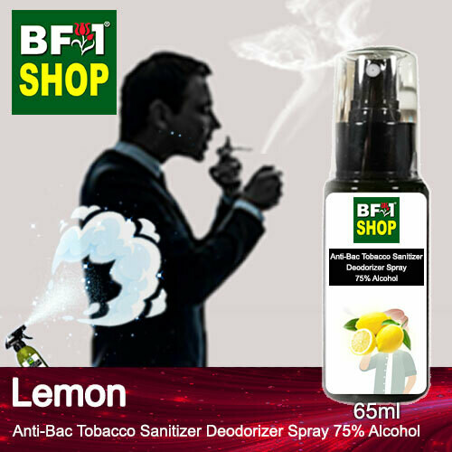 (ABTSD1) Lemon Anti-Bac Tobacco Sanitizer Deodorizer Spray - 75% Alcohol - 65ml