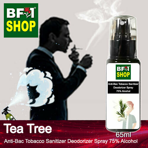 (ABTSD1) Tea Tree Anti-Bac Tobacco Sanitizer Deodorizer Spray - 75% Alcohol - 65ml