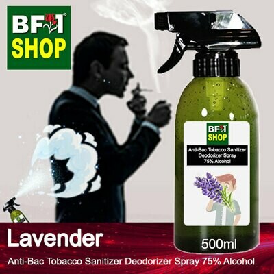 (ABTSD1) Lavender Anti-Bac Tobacco Sanitizer Deodorizer Spray - 75% Alcohol - 500ml