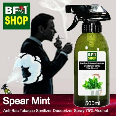 (ABTSD1) mint - Spear Mint Anti-Bac Tobacco Sanitizer Deodorizer Spray - 75% Alcohol - 500ml