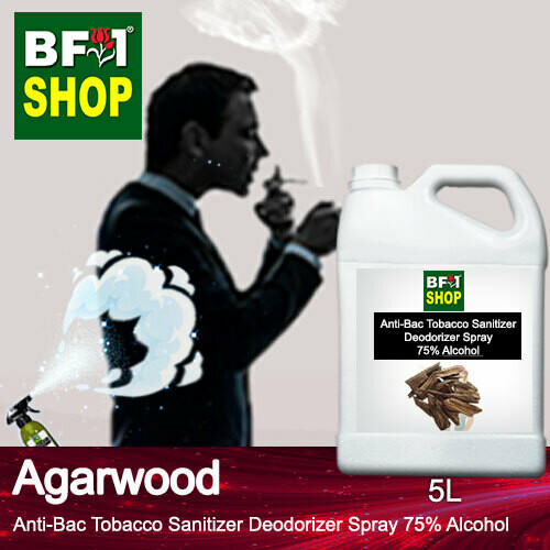 (ABTSD1) Agarwood Anti-Bac Tobacco Sanitizer Deodorizer Spray - 75% Alcohol - 5L