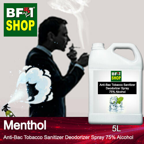 (ABTSD1) Menthol Anti-Bac Tobacco Sanitizer Deodorizer Spray - 75% Alcohol - 5L