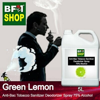 (ABTSD1) Lemon - Green Lemon Anti-Bac Tobacco Sanitizer Deodorizer Spray - 75% Alcohol - 5L