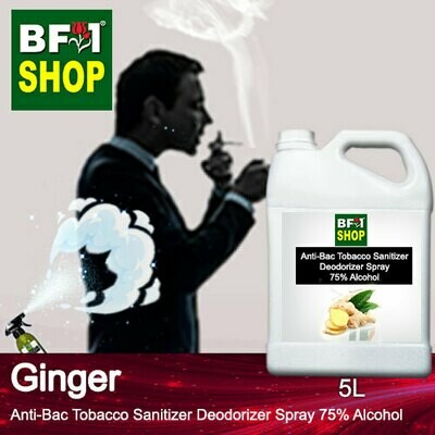 (ABTSD1) Ginger Anti-Bac Tobacco Sanitizer Deodorizer Spray - 75% Alcohol - 5L