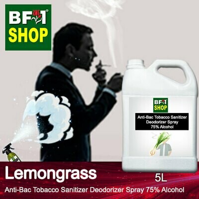 (ABTSD1) Lemongrass Anti-Bac Tobacco Sanitizer Deodorizer Spray - 75% Alcohol - 5L