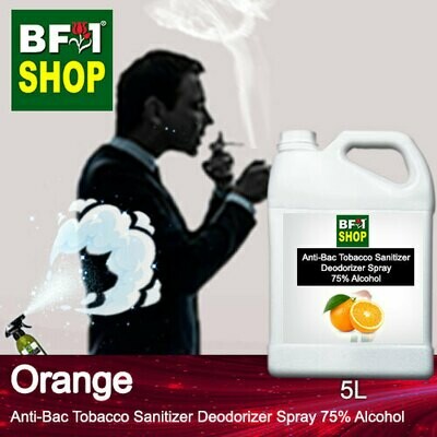 (ABTSD1) Orange Anti-Bac Tobacco Sanitizer Deodorizer Spray - 75% Alcohol - 5L